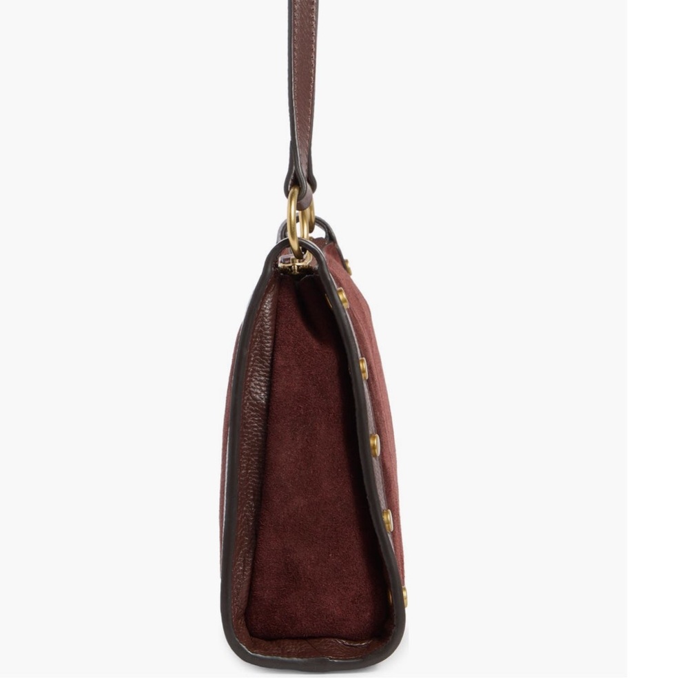 Vince Camaro Lisha Studded Brown Suede Shoulder Bag - Picture 10 of 12
